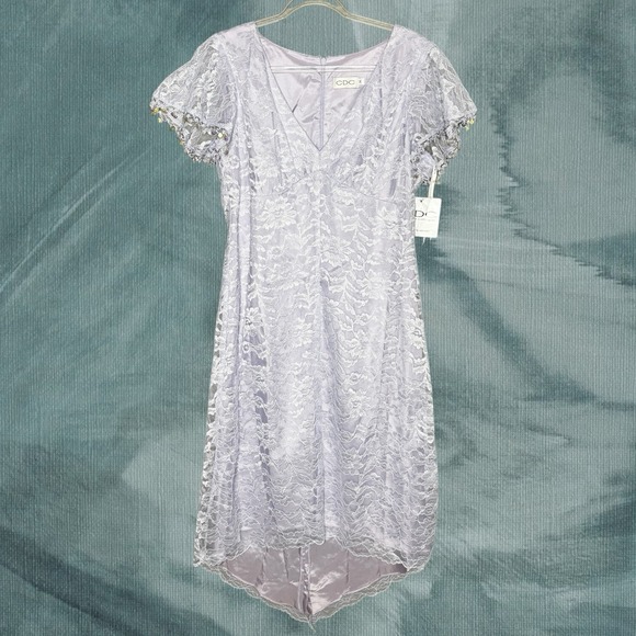 CDC Dresses & Skirts - Vintage Lace Babydoll Midi Dress Lavender Size 14 Fairy Wedding Guest‎ New